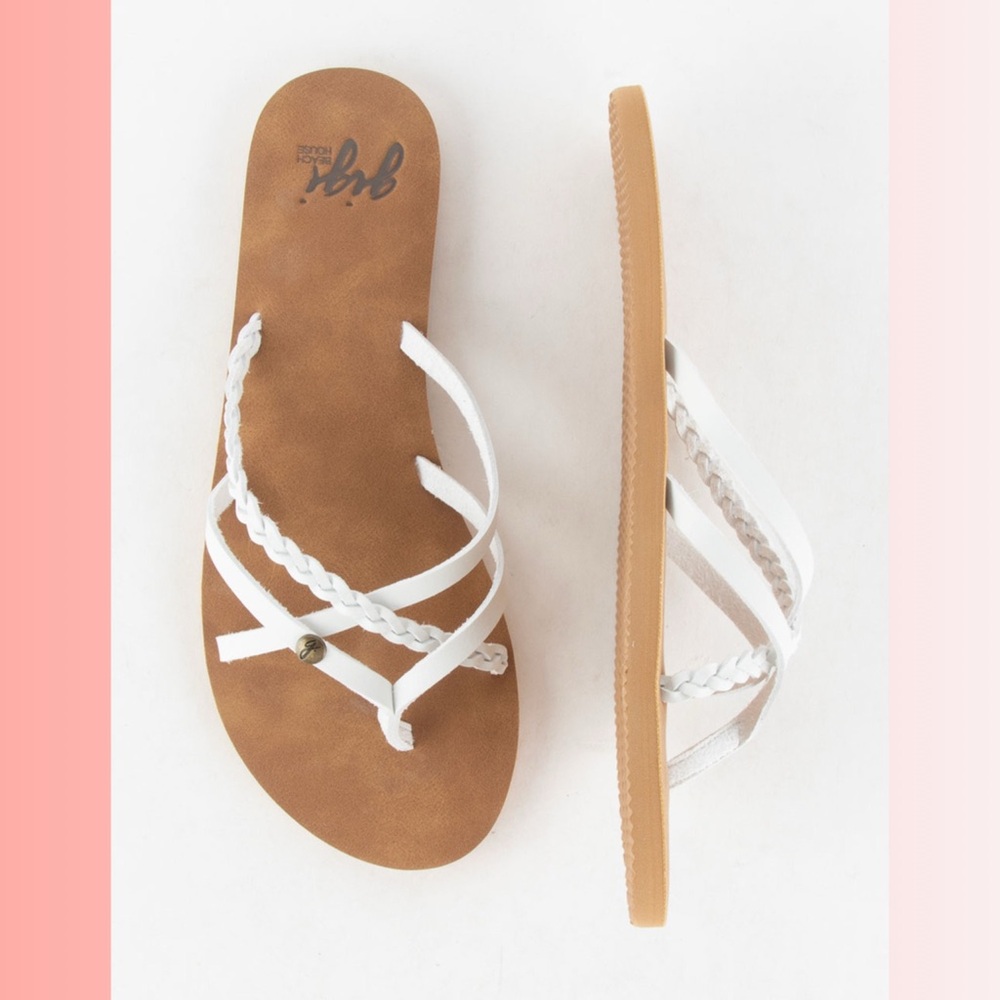 Women’s Size 7 White Braided Gigi Sandals